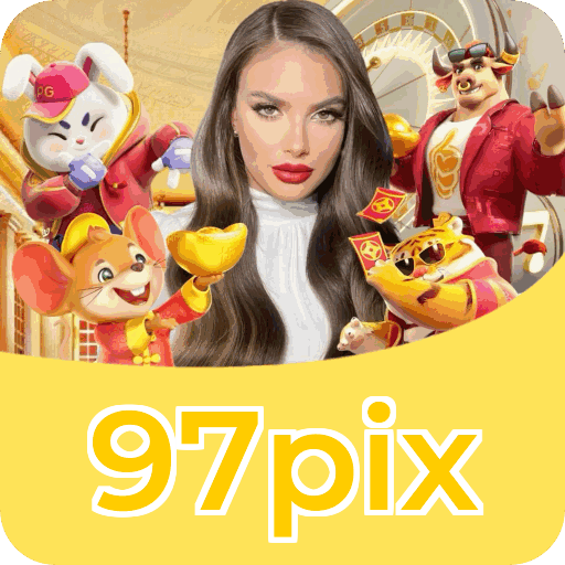 Números do app 97pix em material de marketing — ilustração, não auditoria